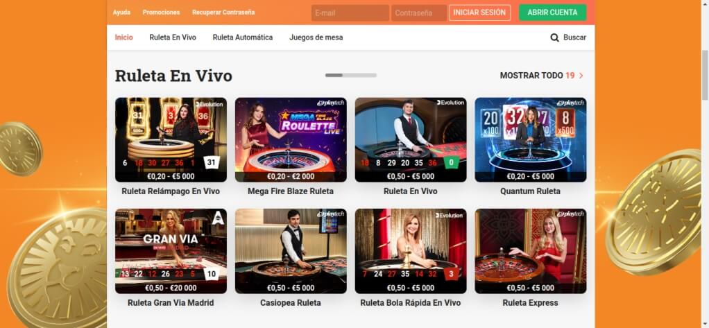 LeoVegas Casino España Ruleta en Vivo