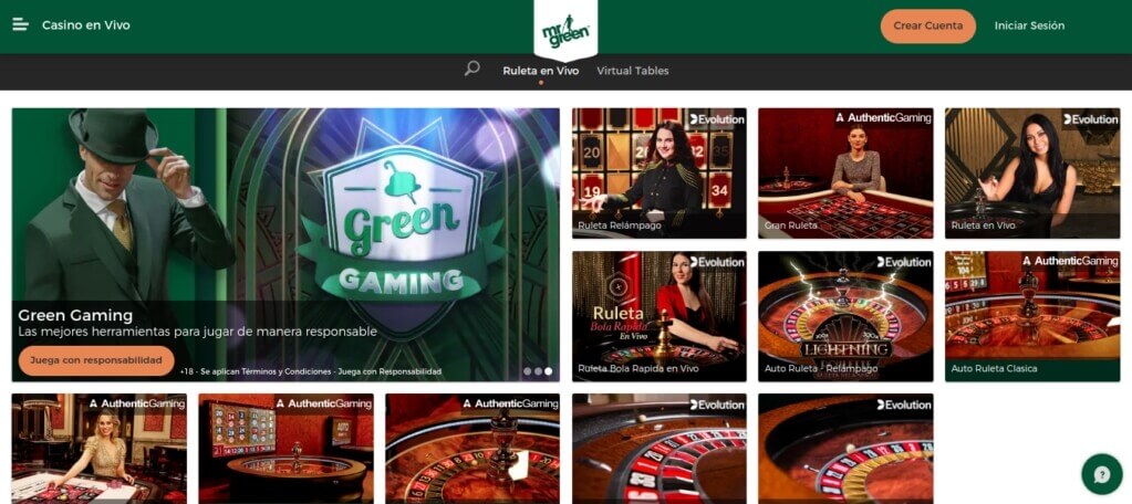 Casino en Vivo de Mr Green España