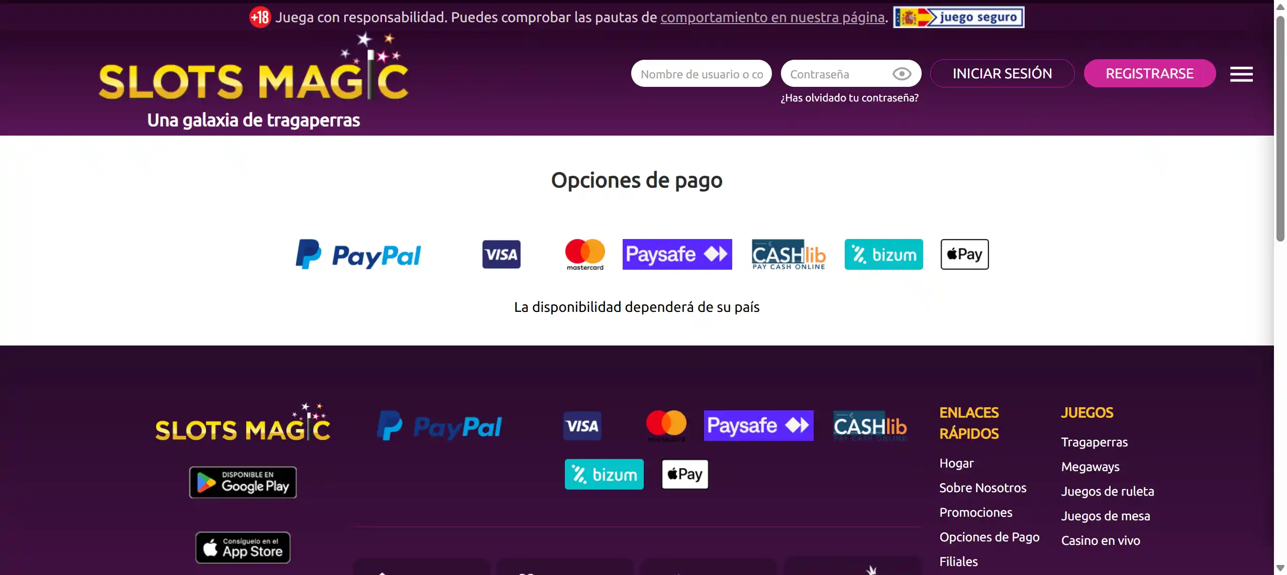 SlotsMagic Casino Pago