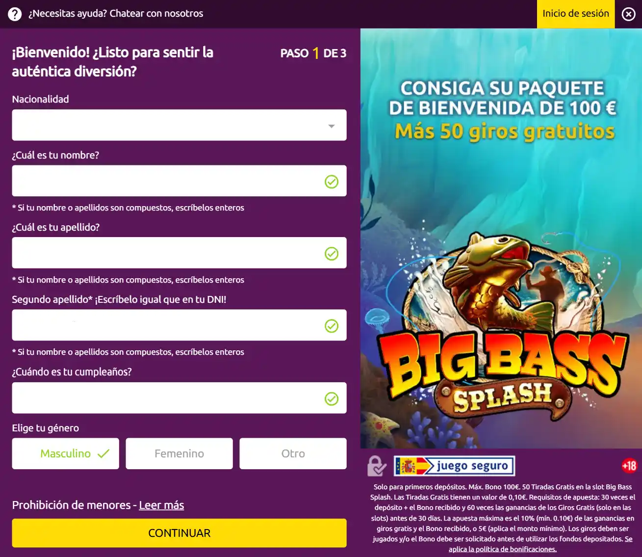 Registrar una cuenta en Slots Magic Casino España - Paso 2 Registrar una cuenta en Slots Magic Casino España - Paso 2
